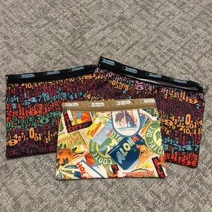 LeSportsac 3-pack Travel Zippered Pouches